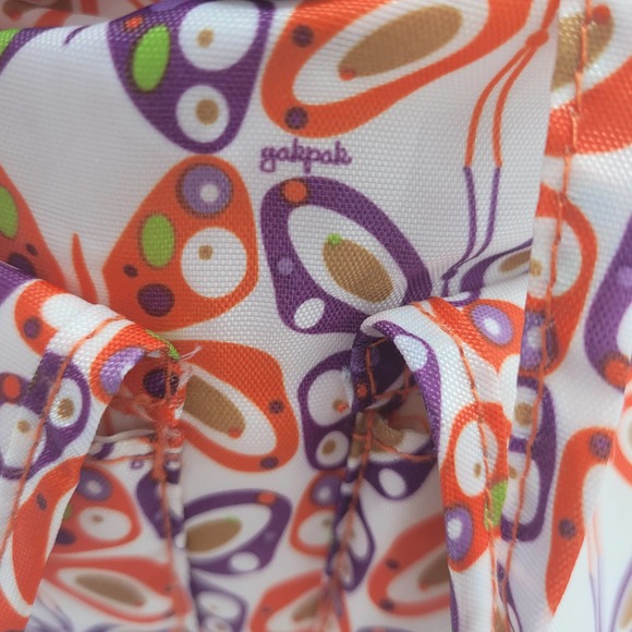 Yak Pak Orange Purple White Butterfly Print Backpack Size 9.5"x8.5" - Picture 4 of 8